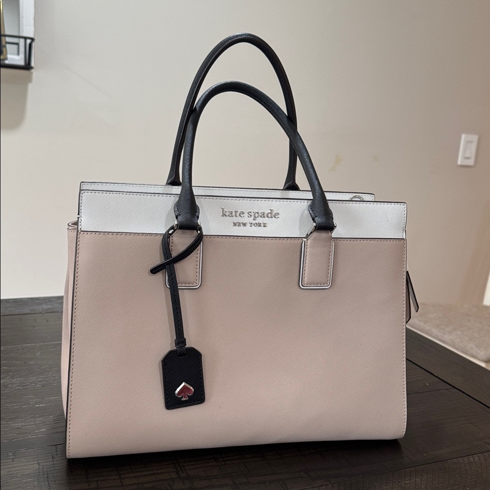Kate Spade Cameron Colorblock Large Satchel - Taupe and Black